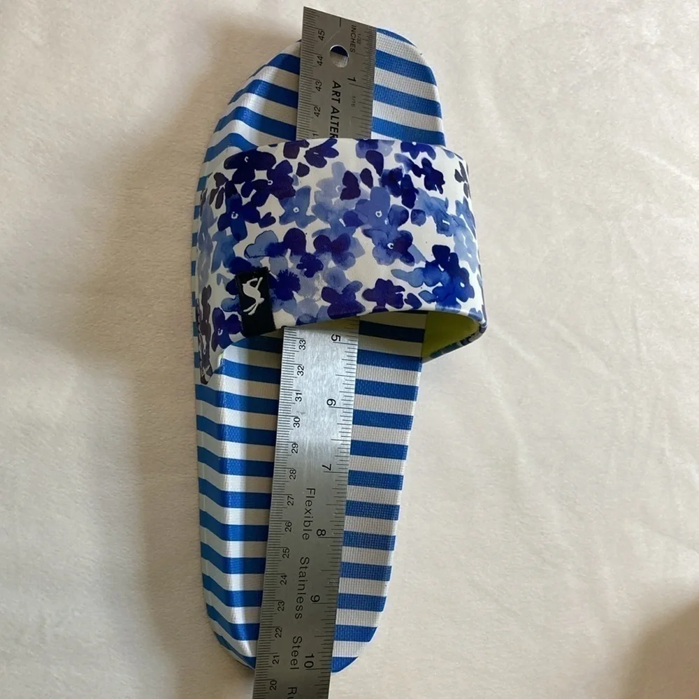Joules poolside blue daisy slides - Picture 9 of 9